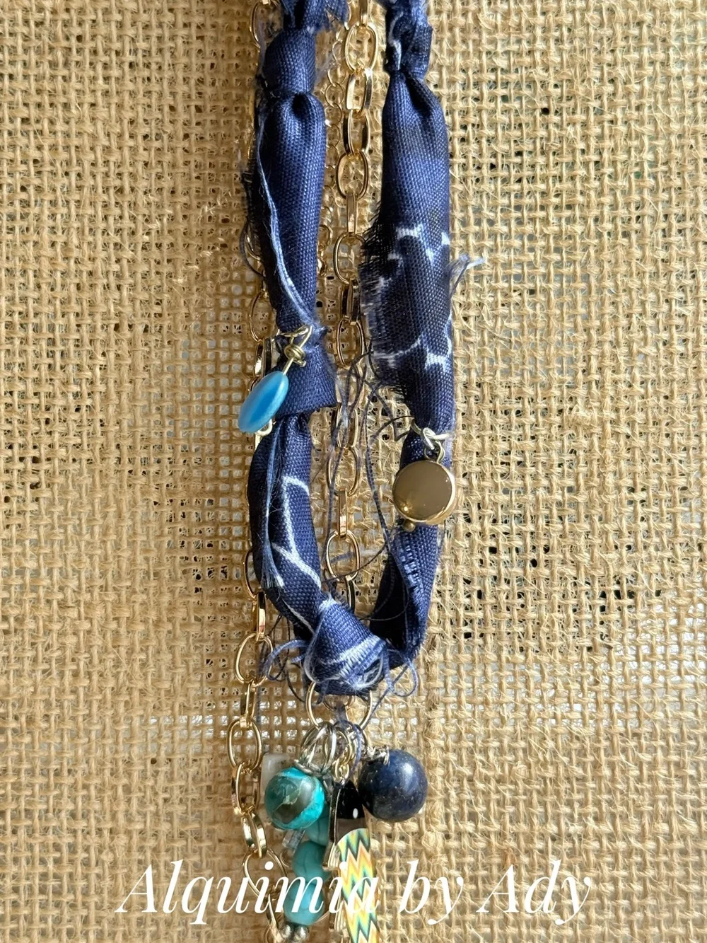 Layered gold Multicolor Enamel Fish Charm Necklace with Turquoise Beads